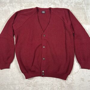 Alpaca Golf Cardigan Sweater Red Inca Fashions Peruvian  Men's Size Large
